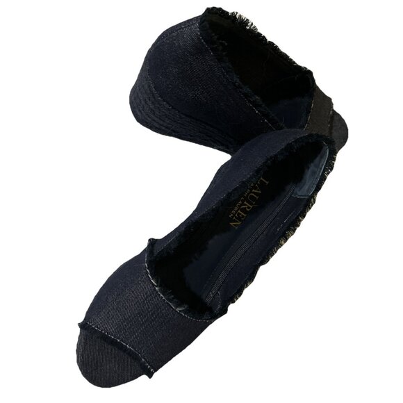 Lauren Ralph Lauren Womens Denim espadrille Wedge Sandals Size 6.5 - Picture 3 of 9